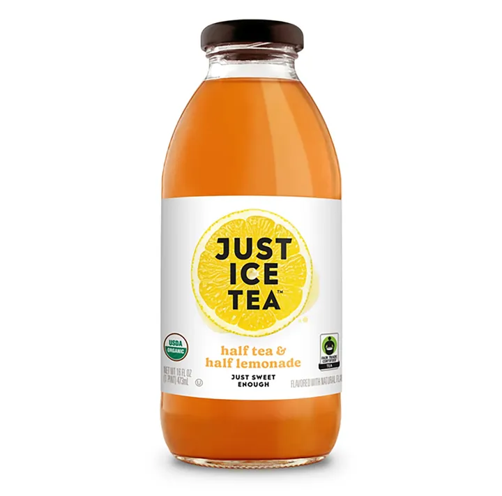 Just Ice Tea Organic + On-The-Go 25MG THC Drink Mix / Half Tea + Half Lemonade + Peach or Mango Packet